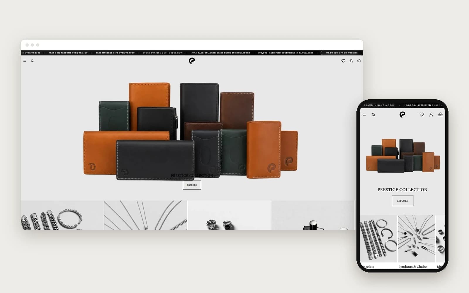 Prestige Styles online store homepage